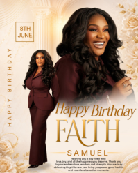 White Birthday Celebration Instagram Portrait Template
