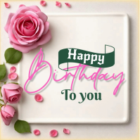 White Birthday Greeting Logo Template