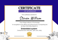 White Floral Blue Certificate A4 template