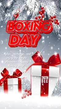 White Floral Boxing Day Templates  Digital Display (9:16)
