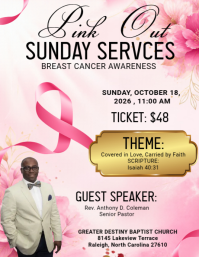 White Breast Cancer Awareness Event Flyer Template