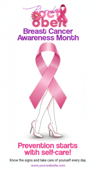 White Breast Cancer Awareness Instagram Story Template
