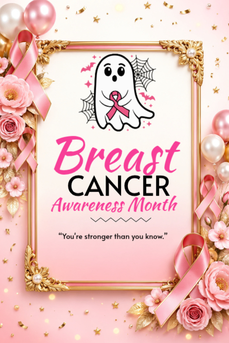 Modèle White Floral Breast Cancer Awareness Month Poster | PosterMyWall