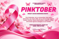 White Breast Cancer Awareness Póster Template