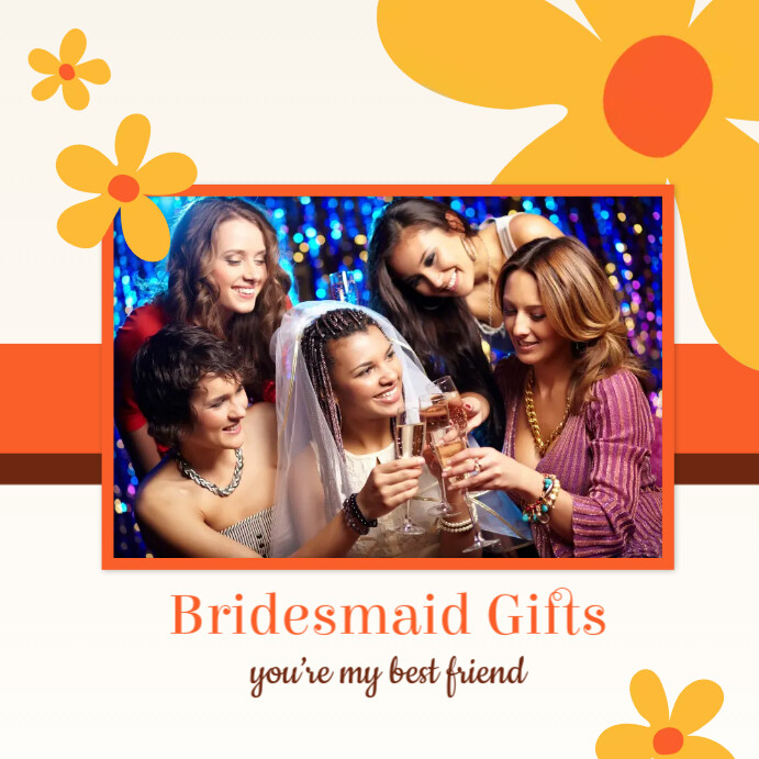 White Floral Bridesmaid Gifts Instagram Post