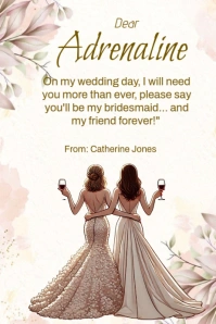White Floral Bridesmaid Invitation Template Design Poster Плакат