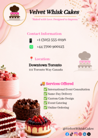 White Cake Shop Promotion A6 Template
