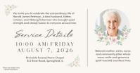 Wit Celebration of Life Facebook Gedeelde Prent Template - Page 2