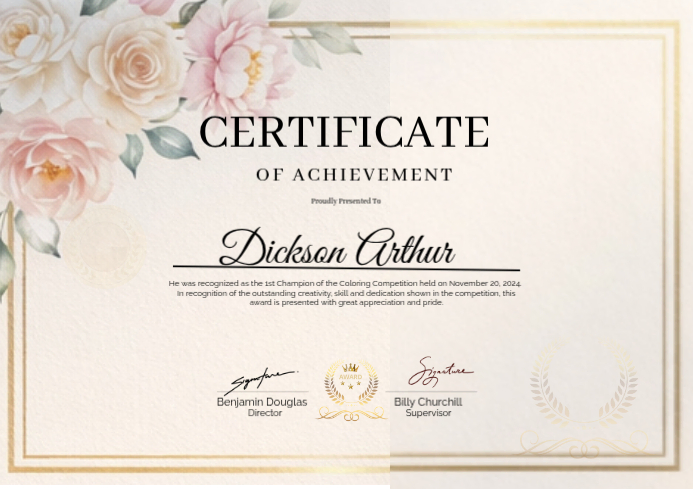 Certificate Of Achievement A4 Template | PosterMyWall