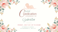 White Floral Child Dedication Ceremony Twitter Post template