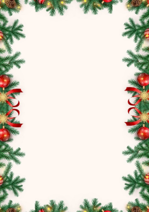 White Floral Christmas Background Template A4 | PosterMyWall