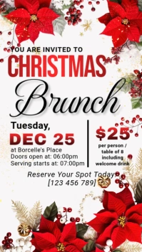 White Floral  Christmas Brunch  Instagram Story template