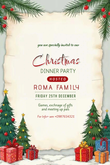 Christmas Dinner Party Template | PosterMyWall