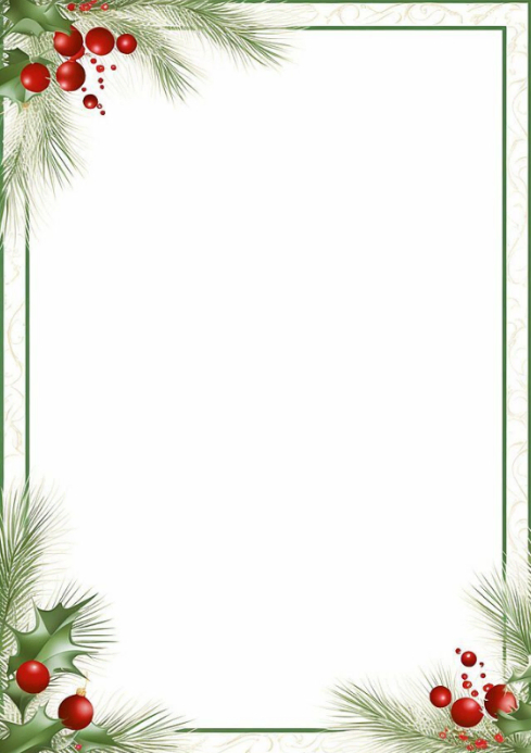 White Floral Christmas Frame A4 Template | PosterMyWall