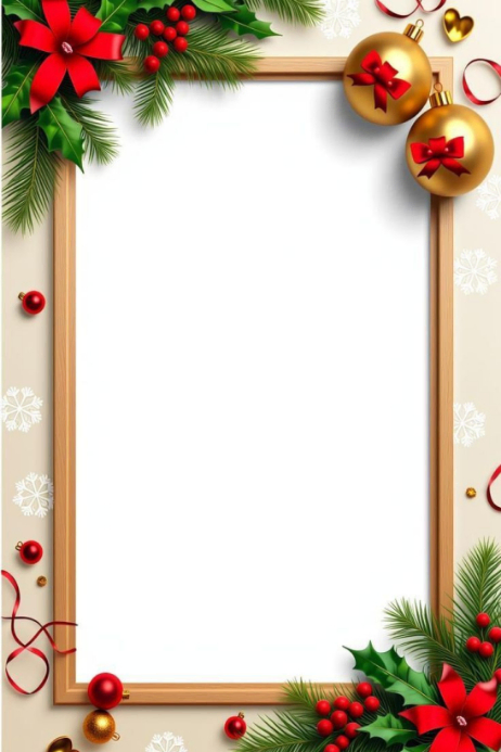 Copy of White Floral Christmas Frame Background Template Poster ...