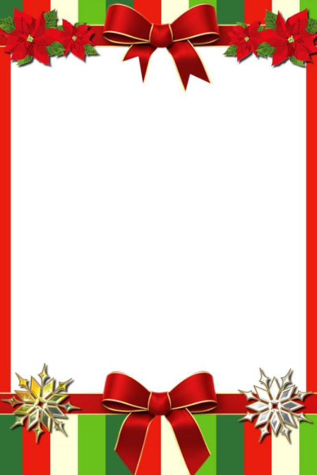 White Floral Christmas Frame Background Template Poster | PosterMyWall