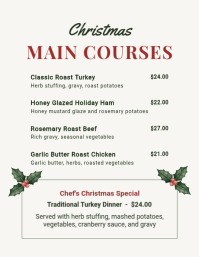 White Christmas Menu Ulotka Template - Page 3