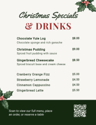 White Christmas Menu Ulotka Template - Page 5