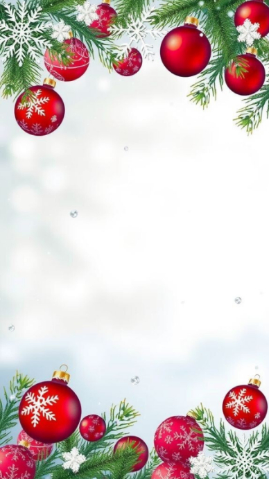 White Floral Christmas Ornaments Border Frame Instagram Story Template ...