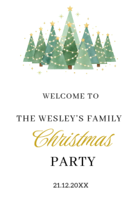 White Christmas Party Poster Template