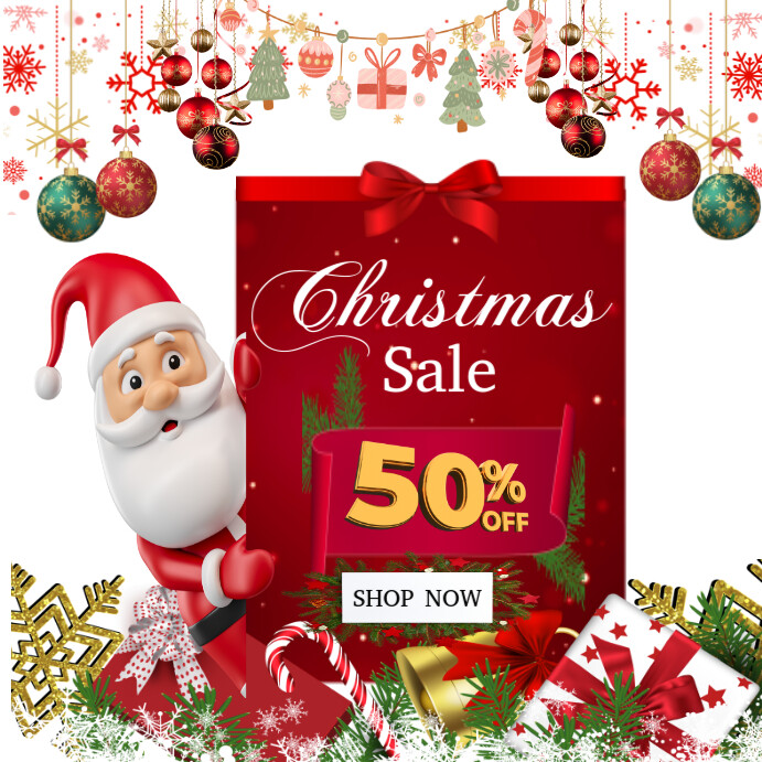 Copy of White Floral Christmas Sale Instagram Post | PosterMyWall