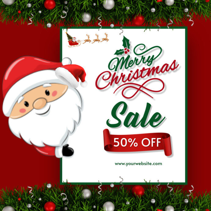 Copy of White Floral Christmas Sale Instagram Post | PosterMyWall