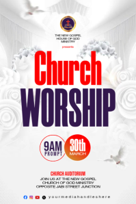 Blanco Church Event Spanduk 4' × 6' Template
