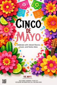 白色 Cinco de Mayo Celebration Tumblr Graphic Template