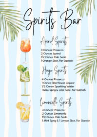 白色 Cocktail Menu A4 Template