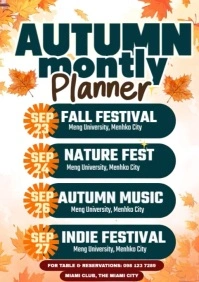 White Floral Colorful Autumn Flyer A2 template