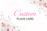 White Floral Custom Place Card Label Étiquette template