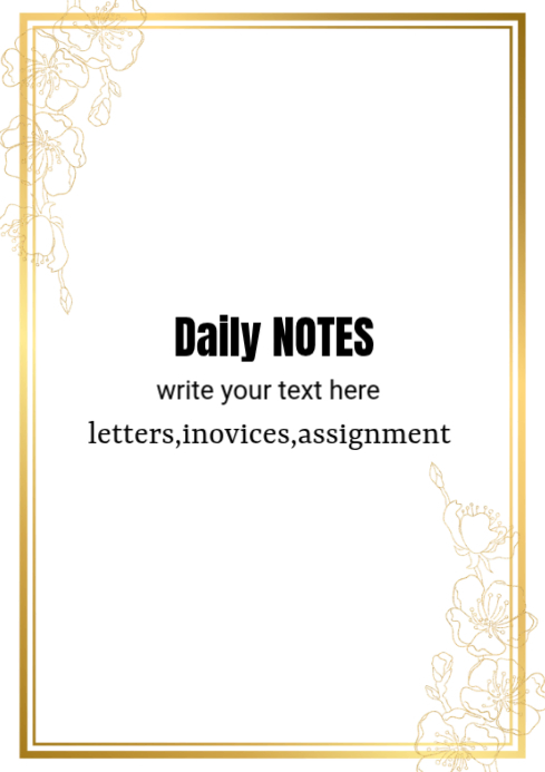 White Floral Daily Notes A4 Template | PosterMyWall