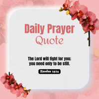 White Floral Daily Prayer Quote Logo template