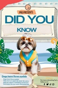 White Floral Did You Know  Poster template