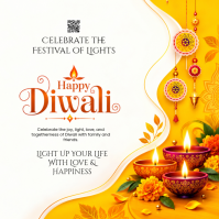 White Diwali Celebration Instagram-opslag Template