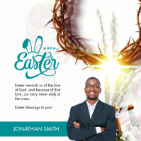 White Floral Easter Blessings Instagram Post template