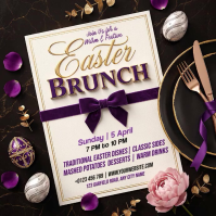 White Floral Easter Brunch Instagram Post Video template