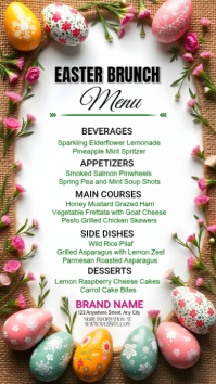 White Floral Easter Brunch Menu | Restaurant Menu Instagram Story template