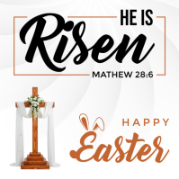 White Floral Easter Card With Scripture and Cross Celebration Instagram Post template