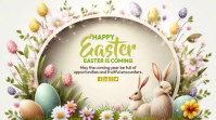 White Floral Easter Celebration Digital Display Video template