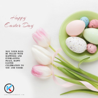 White Floral Easter Celebration Square template