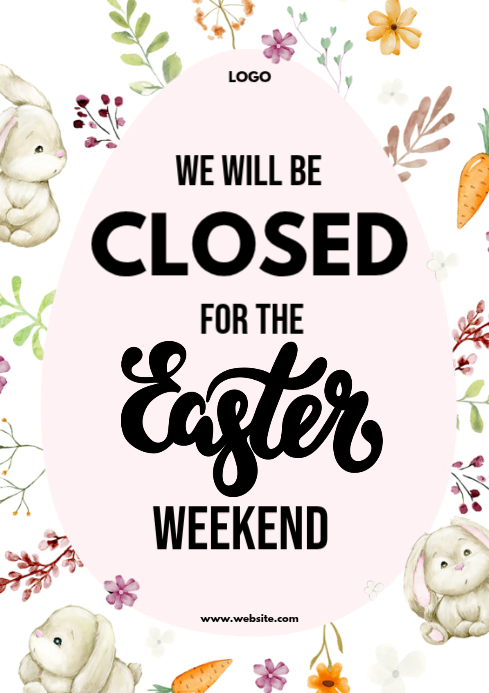 Easter Closure Announcement A4 Template | PosterMyWall
