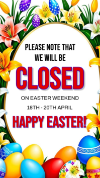 White Floral Easter Closure Announcement Instagram Story template