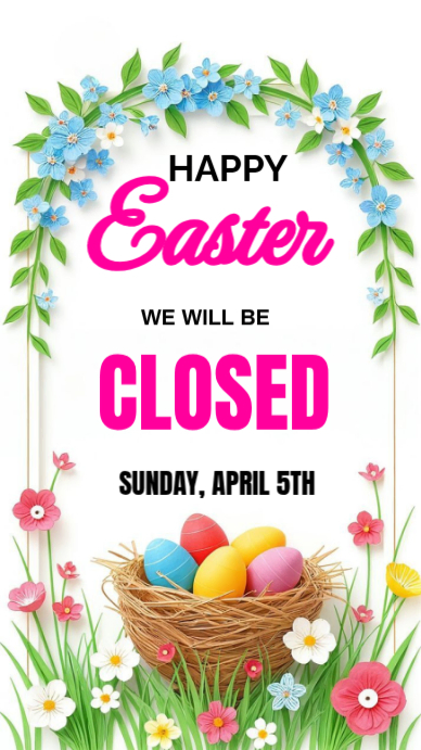 Modello Easter Closure Announcement | PosterMyWall