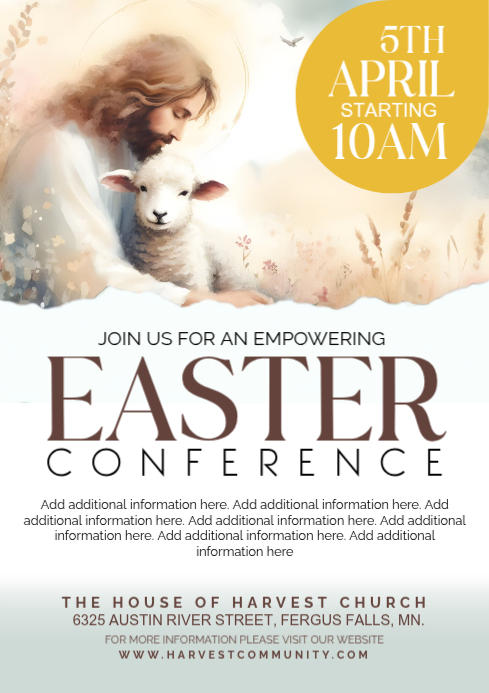 Copy of White Floral Easter Conference A3 | PosterMyWall