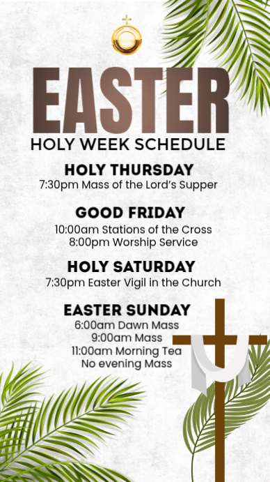 Copy of White Floral Easter Holy Week Schedule Instagram Story ...