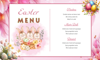 White Floral Easter Menu US Legal template