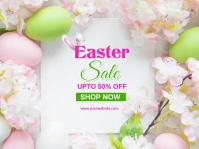 White Floral Easter Sale  Presentation template