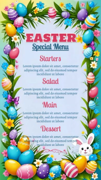 White Floral Easter Special Menu Instagram Story Video template