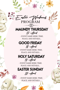 Easter Program Schedule Tabloid Template | PosterMyWall